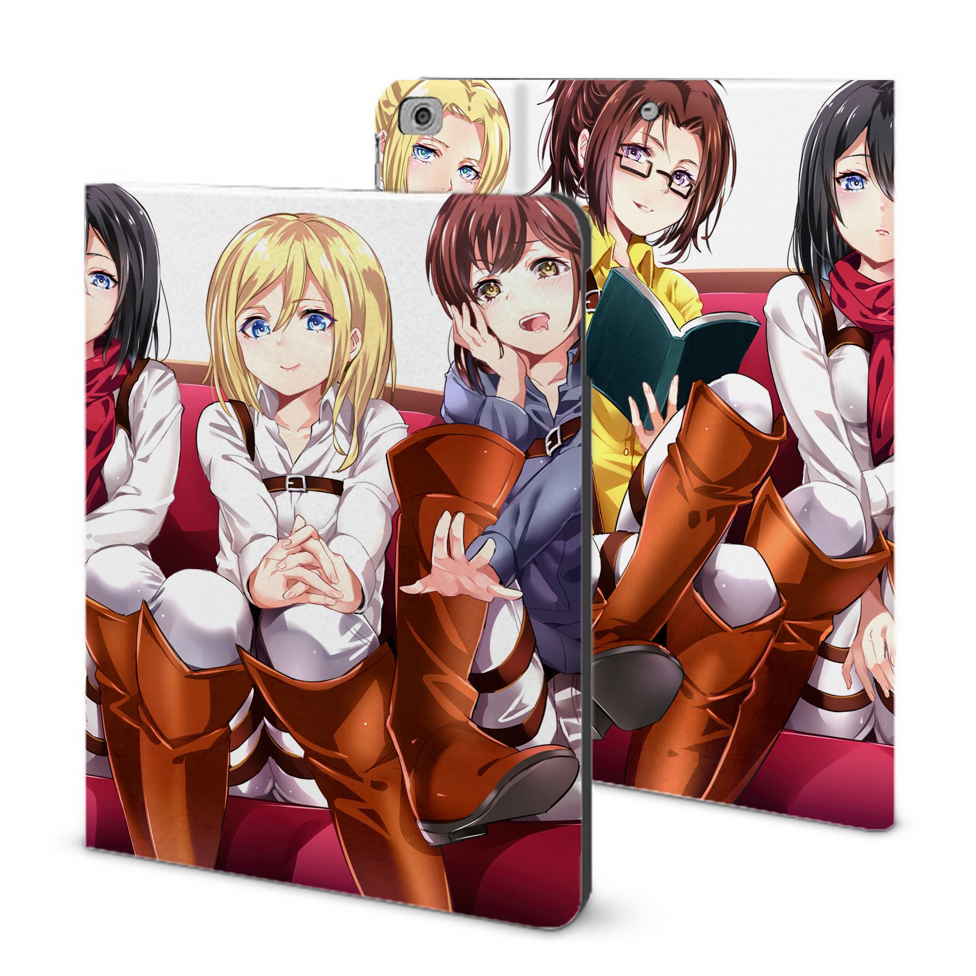（画像用） 進撃の巨人 Attack on Titan IPad ケース ブック型 PUレザー TPU 耐衝撃 軽量 薄型 ペン収納なし 全面保護 IPad 各モデル対応